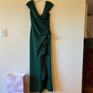 Oleg Cassini Dark Green Evening Dress